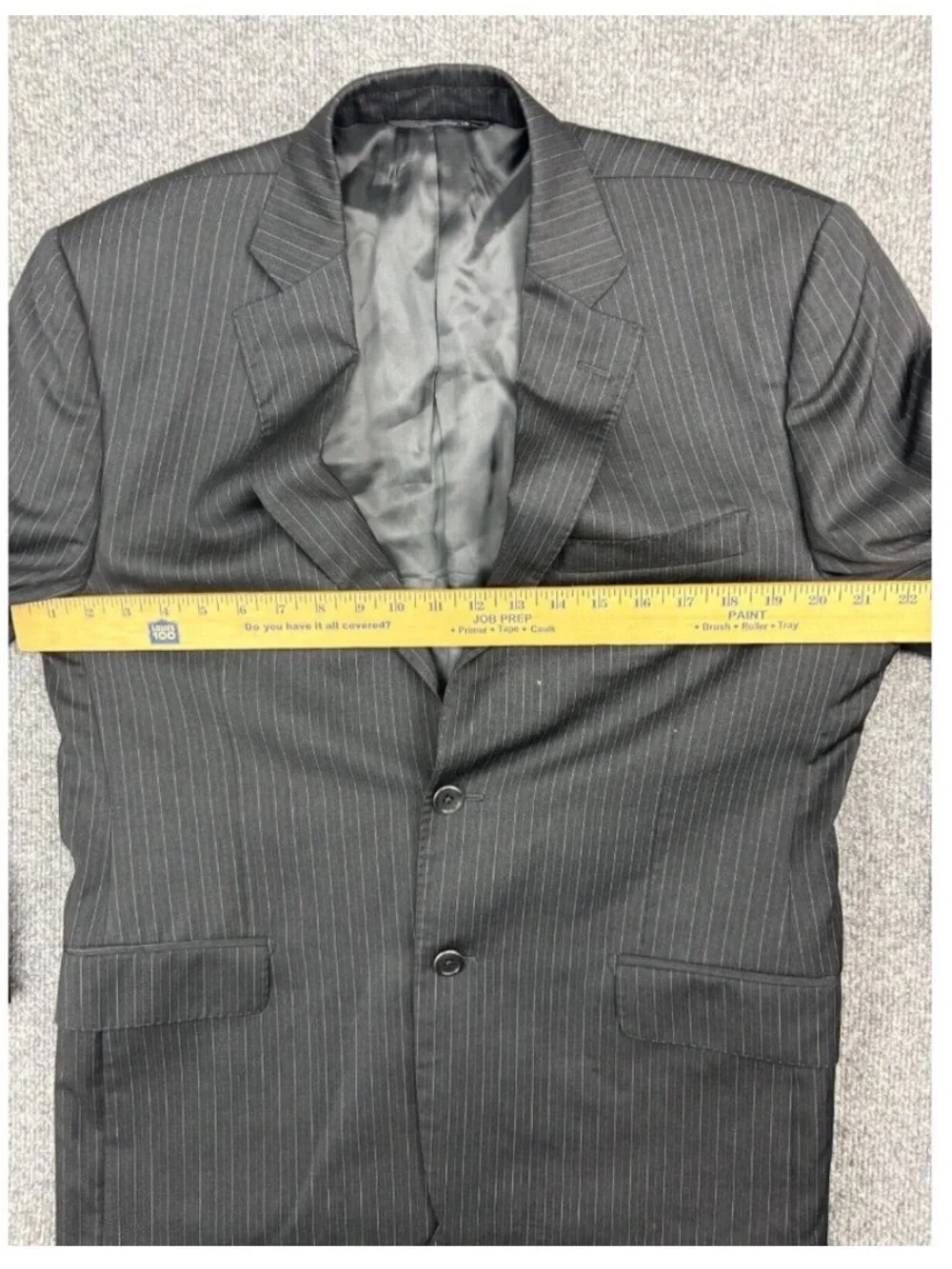 Gianni Manzoni Suit Jacket Men's 40 Black Pinstripe 100% Italian Wool Blazer